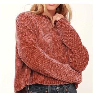 Blank NYC Revolve Sweater Chenille Knit Pink- S
